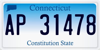 CT license plate AP31478