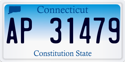 CT license plate AP31479