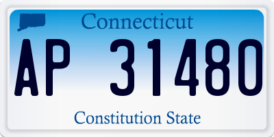 CT license plate AP31480