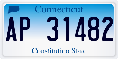 CT license plate AP31482