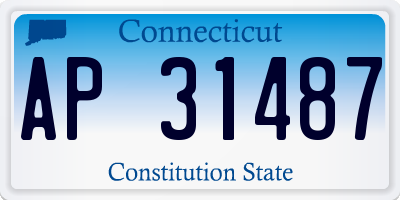 CT license plate AP31487