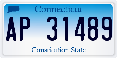 CT license plate AP31489