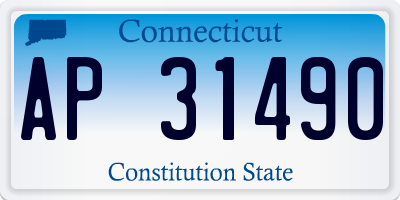 CT license plate AP31490