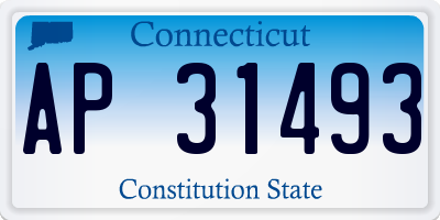 CT license plate AP31493
