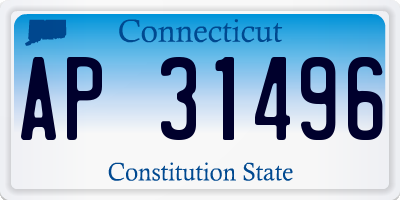 CT license plate AP31496