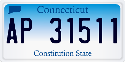 CT license plate AP31511