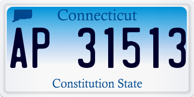 CT license plate AP31513