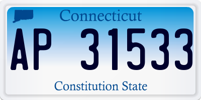 CT license plate AP31533