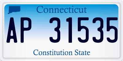 CT license plate AP31535