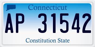 CT license plate AP31542