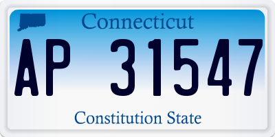CT license plate AP31547