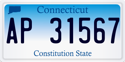 CT license plate AP31567