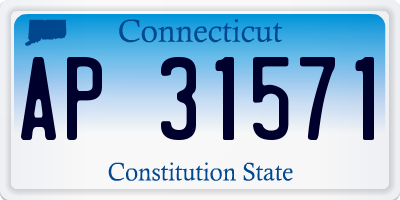 CT license plate AP31571