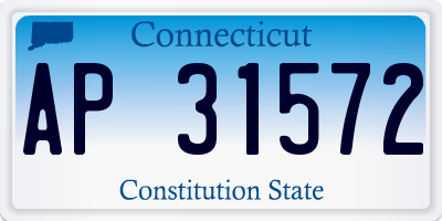 CT license plate AP31572