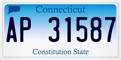 CT license plate AP31587