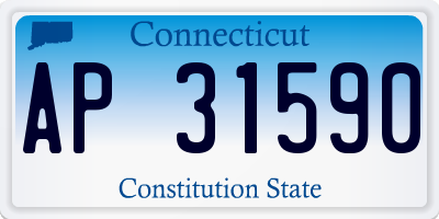 CT license plate AP31590