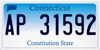 CT license plate AP31592