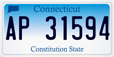 CT license plate AP31594