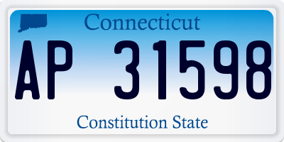 CT license plate AP31598