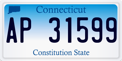 CT license plate AP31599