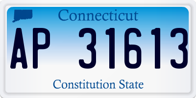 CT license plate AP31613