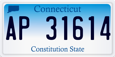 CT license plate AP31614