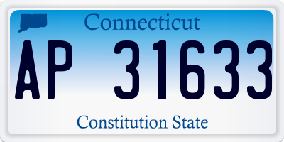 CT license plate AP31633