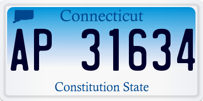 CT license plate AP31634