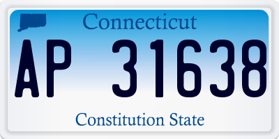 CT license plate AP31638