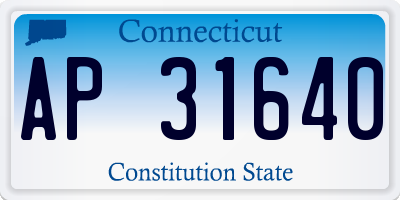 CT license plate AP31640