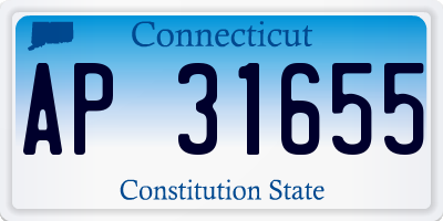 CT license plate AP31655