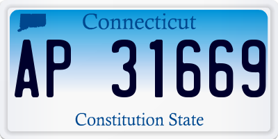 CT license plate AP31669