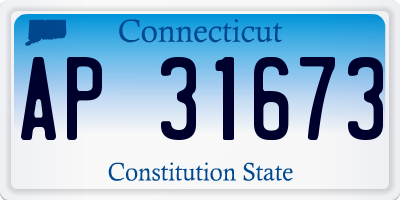 CT license plate AP31673