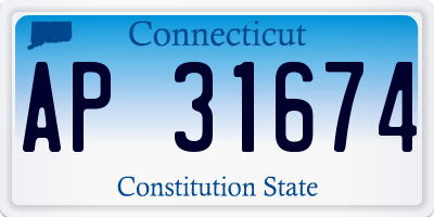 CT license plate AP31674