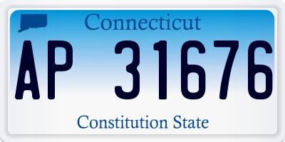 CT license plate AP31676