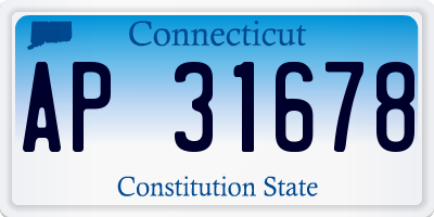 CT license plate AP31678