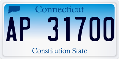 CT license plate AP31700