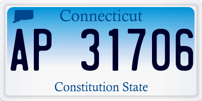 CT license plate AP31706