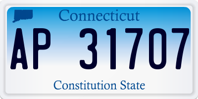 CT license plate AP31707