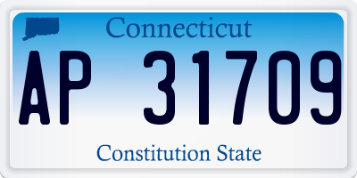 CT license plate AP31709