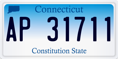 CT license plate AP31711
