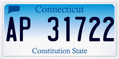 CT license plate AP31722