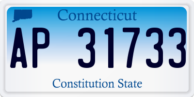 CT license plate AP31733