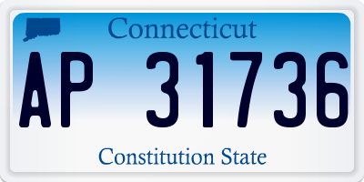 CT license plate AP31736