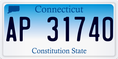 CT license plate AP31740