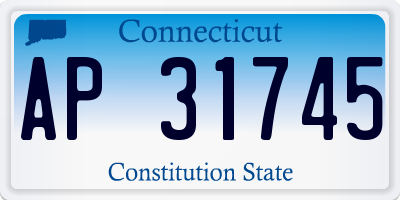 CT license plate AP31745