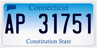 CT license plate AP31751