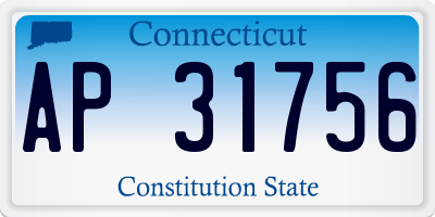 CT license plate AP31756