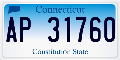 CT license plate AP31760