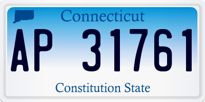 CT license plate AP31761